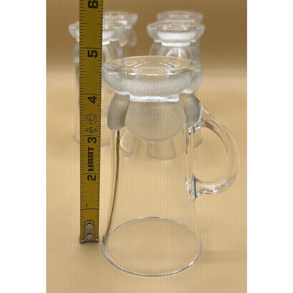 Aderia glass frosted footed mug Irish coffee great for any occasion. Lot Of 5 - Picture 6 of 7